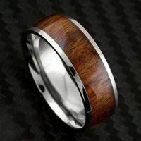 fashion wood grain stainless steel rings for men jewelry accessories valentines day gifts classical engagement wedding band