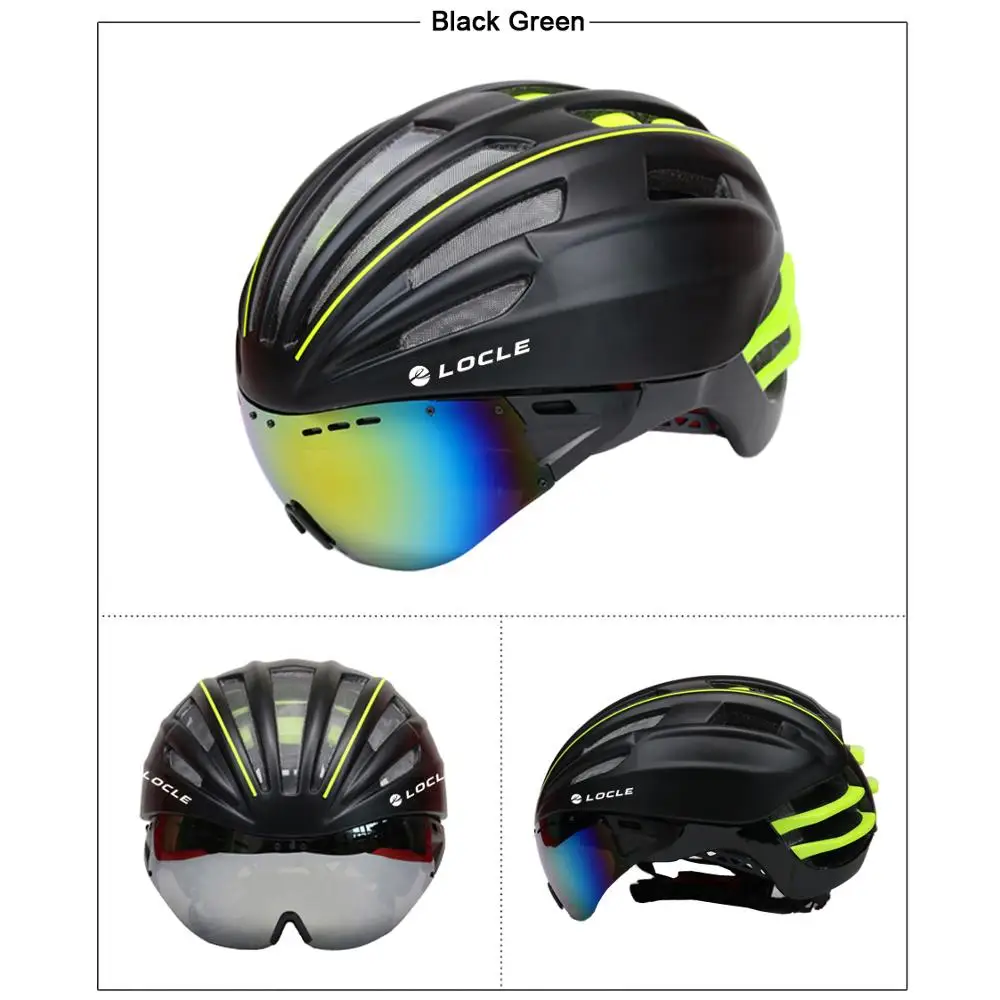 LOCLE двухслойный дорожный горный велосипедный шлем MTB с очками велосипедный шлем 280 г Casco Ciclismo велосипедный шлем
