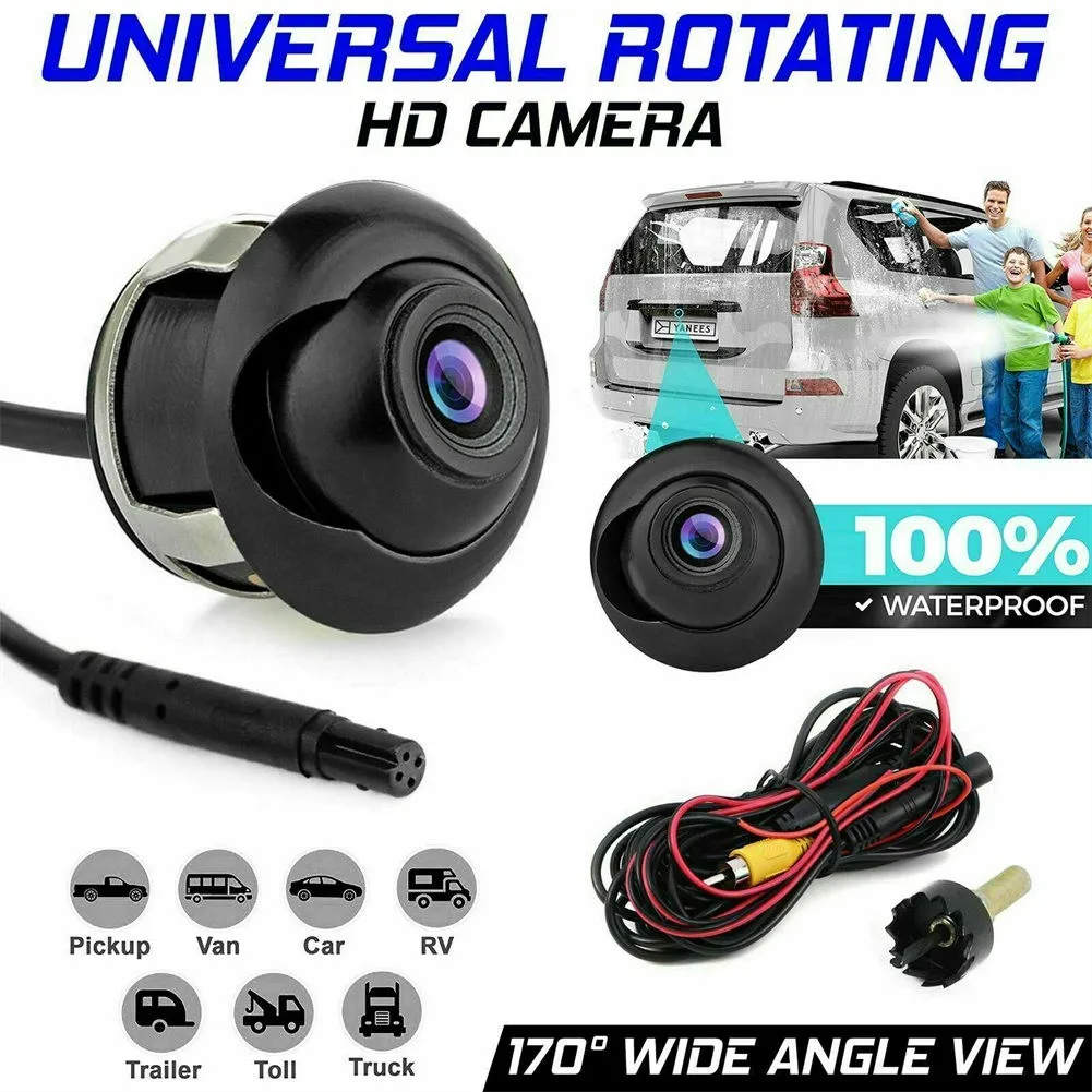 

Rotating HD Car Rear View Camera Reversing Parking Cam Night Vision IP68 Waterproof CCD NTSC 170 Degree HD Video
