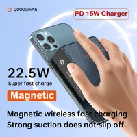 15w magnetic qi wireless charger power bank 20000mah pd 22 5w fast charging powerbank for iphone 12 pro huawei xiaomi poverbank