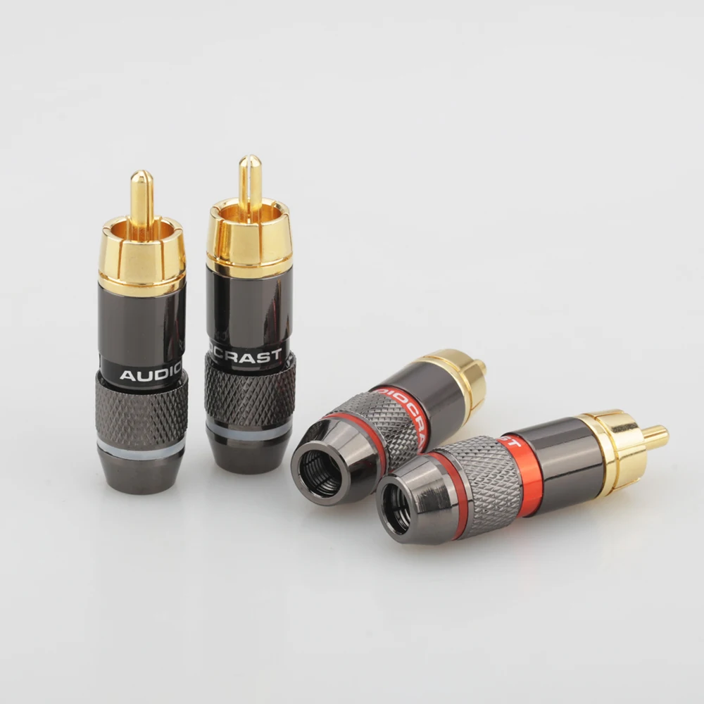 Hifi 8 шт. RCA разъем позолоченный 6 мм штекер двойной самоблокирующиеся разъемы для