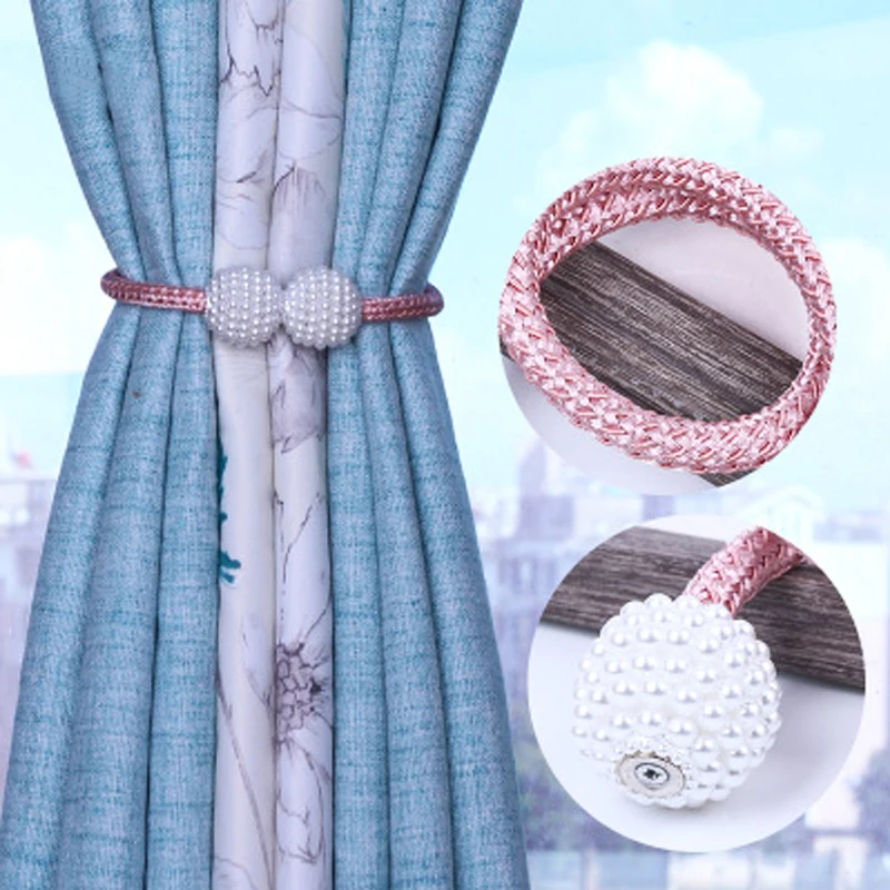 Жемчужный Магнитный занавес Tieback держатель для окна с пряжкой подвесной шар