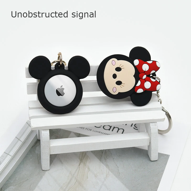 new silicone mickey mouse airtag holder cute cartoon minnie mouse protective cover case for air tag apple anti loss device free global shipping