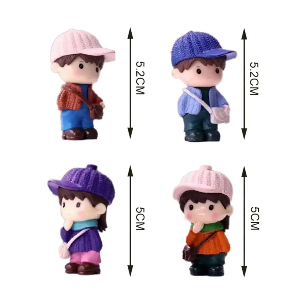 

4Pcs/Set Lovely Figurine Imaginative Collectible Adorable Bonsai Garden Miniature Doll Ornaments for Gift