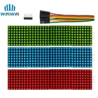 Матричный Модуль MAX7219, микроконтроллер 4 в одном, дисплей с линией 5P 4 в 1, красныйзеленый