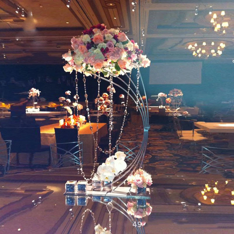 

Luxury Gold Flower Stand 82CM/ 32.3" Tall Metal Road Lead Wedding Centerpiece Flowers Rack For Event Party Home Decoration