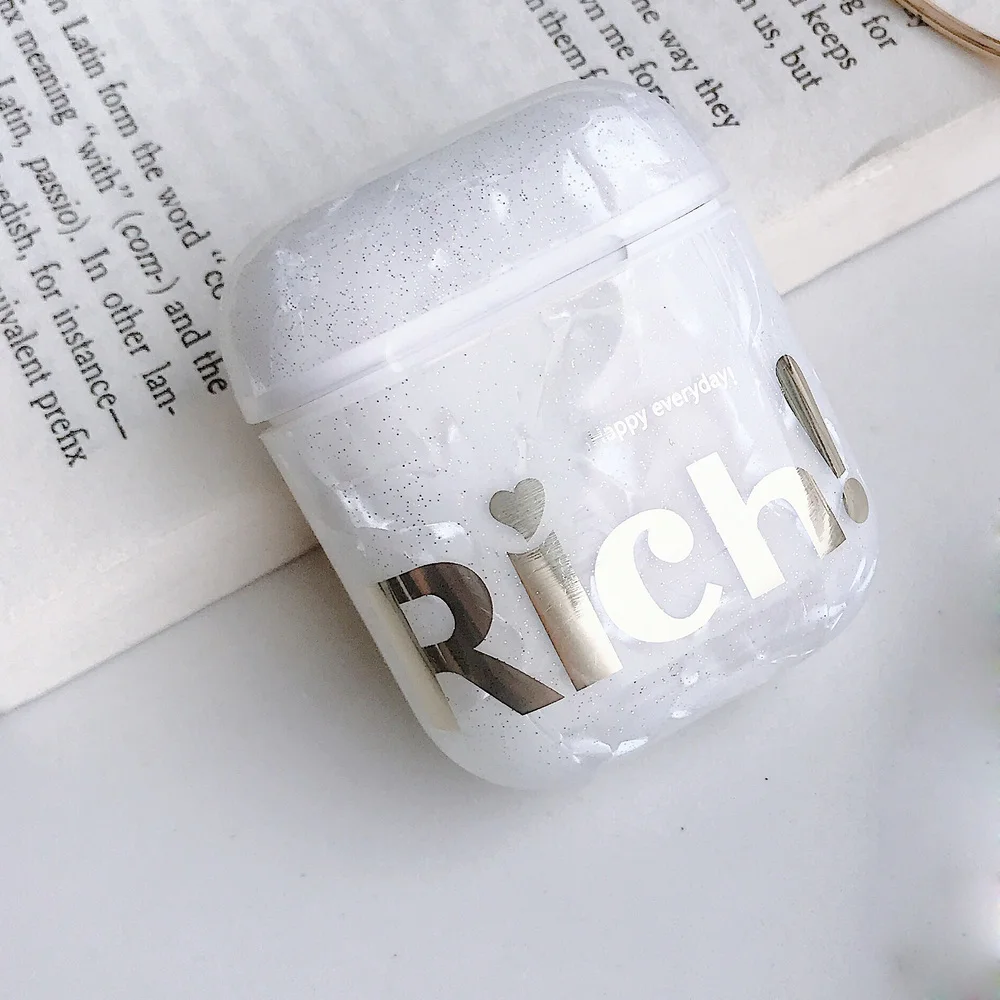 Чехол для AirPods 2 роскошный золотой бронзирующий Мягкий силиконовый чехол из ТПУ с