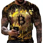 Мужская футболка с 3D принтом биткоина 2021, летняя мужская футболка, Мужская футболка, брендовая футболка, Мужская футболка с принтом манги, Мужская футболка