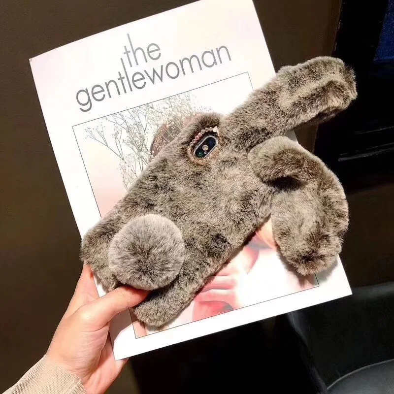 Чехол из кроличьего меха для Oppo A5 A3S F5 F7 F9 R7 R9 R9S R11 R11S Plus R15 R17 Pro A1 A83 A3 A39 A57 A59 x R7S