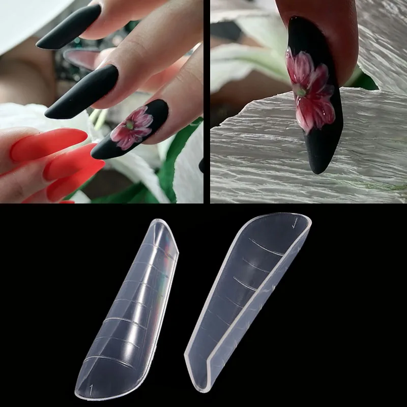 

Dual Nail Forms Full Cover Quick Building Extension Gel Mold Tips DIY False Nail Art Ploy UV Gel Builder Mold Manicure Tool