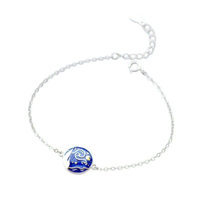 

Free Shipping Romantic Van Gogh Starry Sky Charm Bracelet Original Gifts For Women Fashion Bracelets 2019