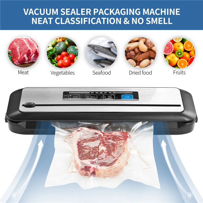 inkbird home appliances tool vacuum food sealer with bags with moist dry sealing modes packing machine for kitchen storage order free global shipping
