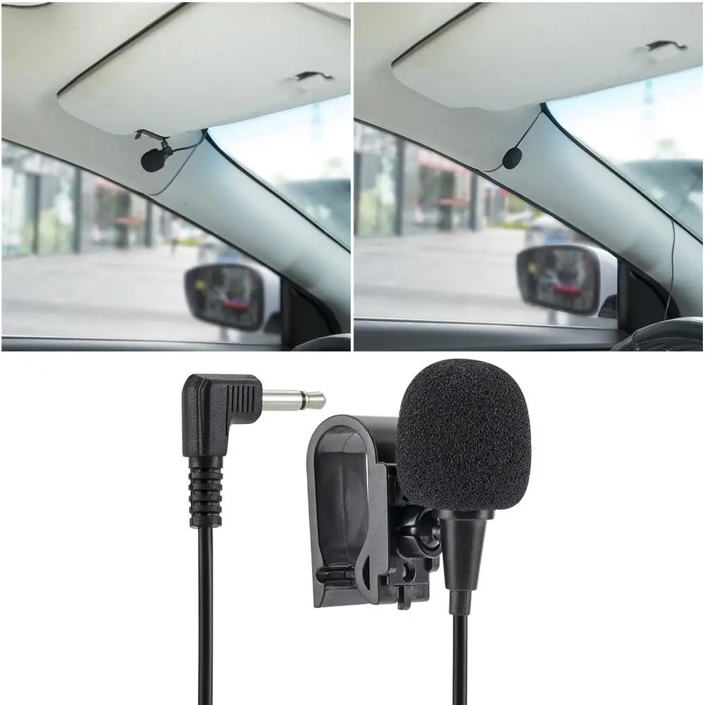 Auto Car External Microphone With 3.5mm 3M Bluetooth Audio Cable U-Shaped Clip For Radio Automatic DVD Player Accessories | Автомобили и