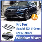Оконный козырек для Suzuki SX4 S-Cross 2017-2022, вентиляционная крышка, отделка, навесы, защита от солнца, дождя, дефлектор, аксессуары
