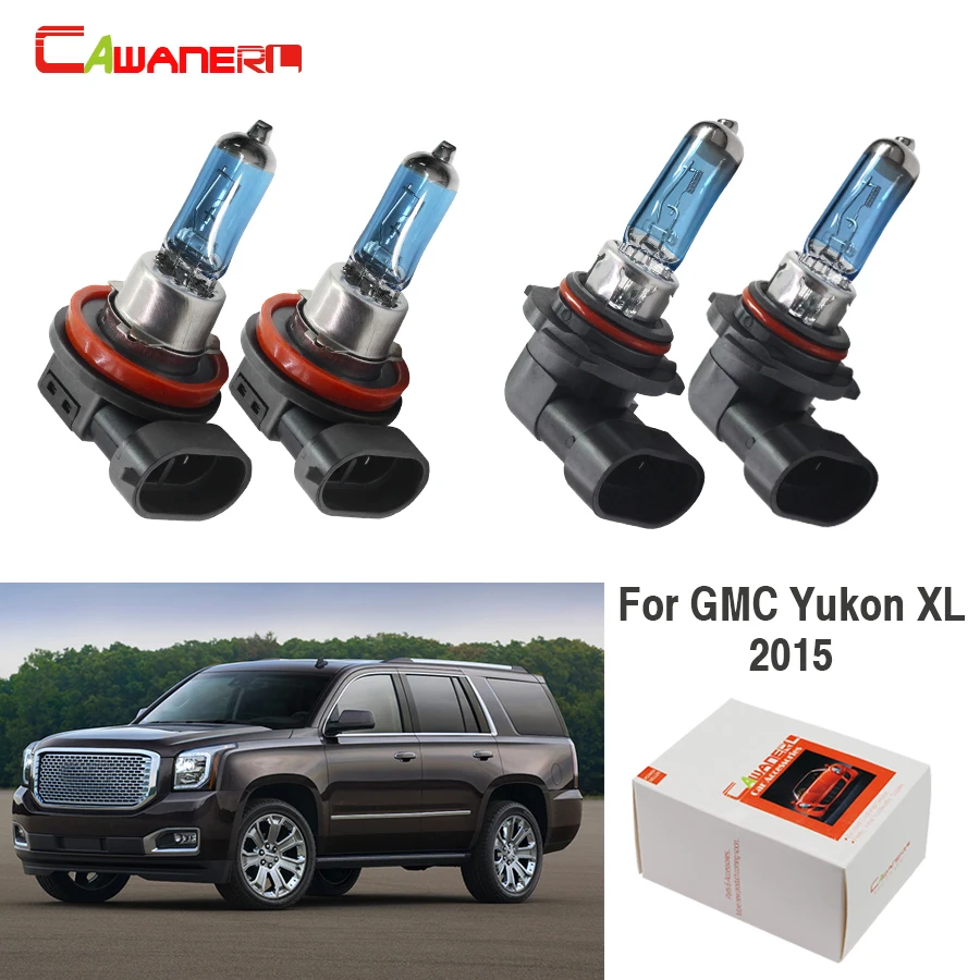 Cawanerl для GMC Yukon XL 4-х дверей 2015 4 штуки 100W автомобильный светильник галогенные фары ближнего и дальнего света теплый белый 4300K 12V стилизация.