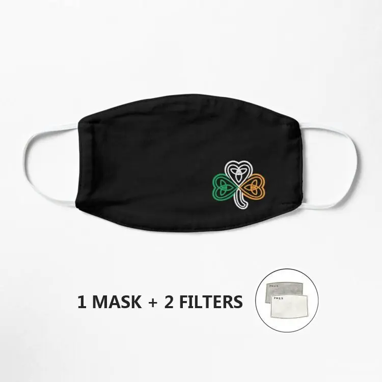 

Маска с флагом Ирландии над узлом Shamrock противопылевая маска ветрозащитная многоразовая маска смываемая маска для лица Mouth
