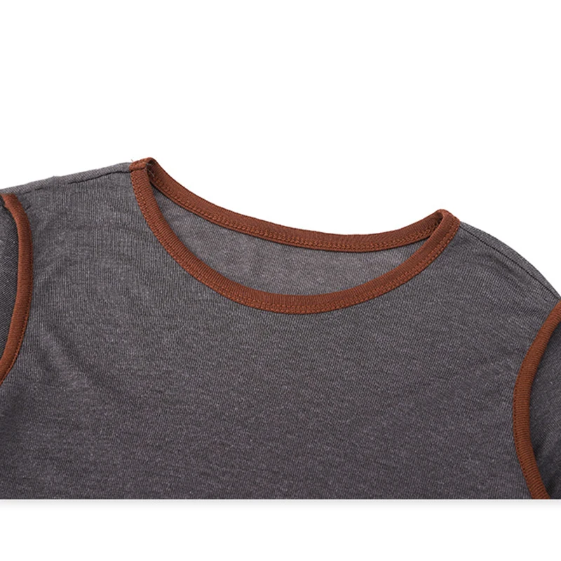 Женская футболка с длинным рукавом и круглым вырезом в Корейском стиле | одежда