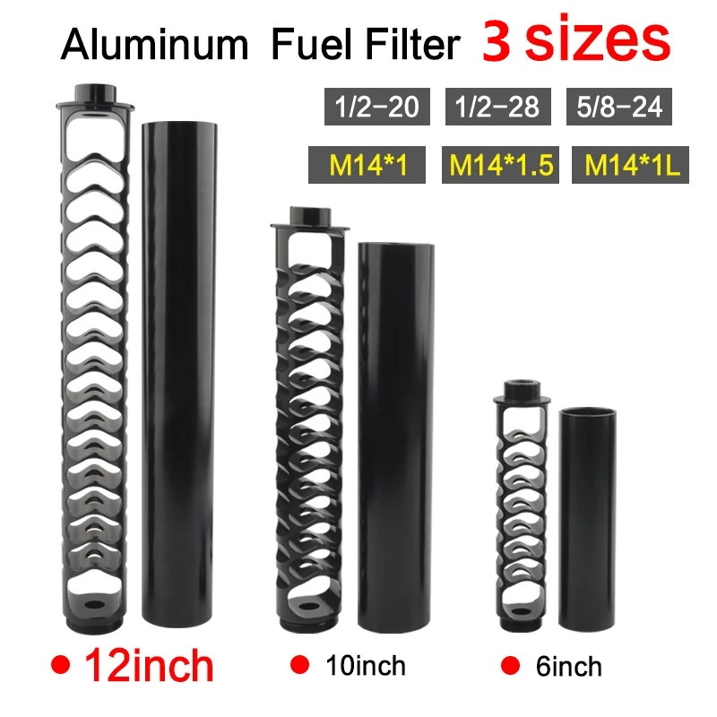 

Aluminum 12" 10" 6" Extension Spiral 1/2-20 1/2-28 5/8-24 M14*1 M14*1L Car Fuel Filter Car Solvent Trap for NAPA 4003 WIX 24003
