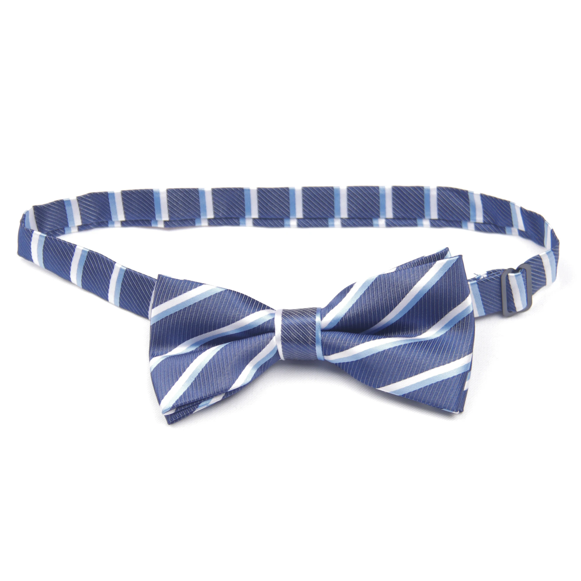 

blue dual color stripe patterned bow tie with patterns pre-tied bow ties