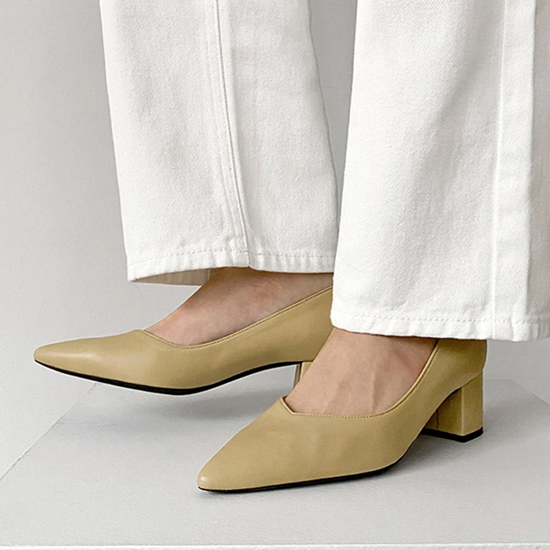 

Spring Autumn High Heel Women's Shoes Shallow Pointed Female Shoes New Handmade Good Quality Lady Pumps Size 33-42
