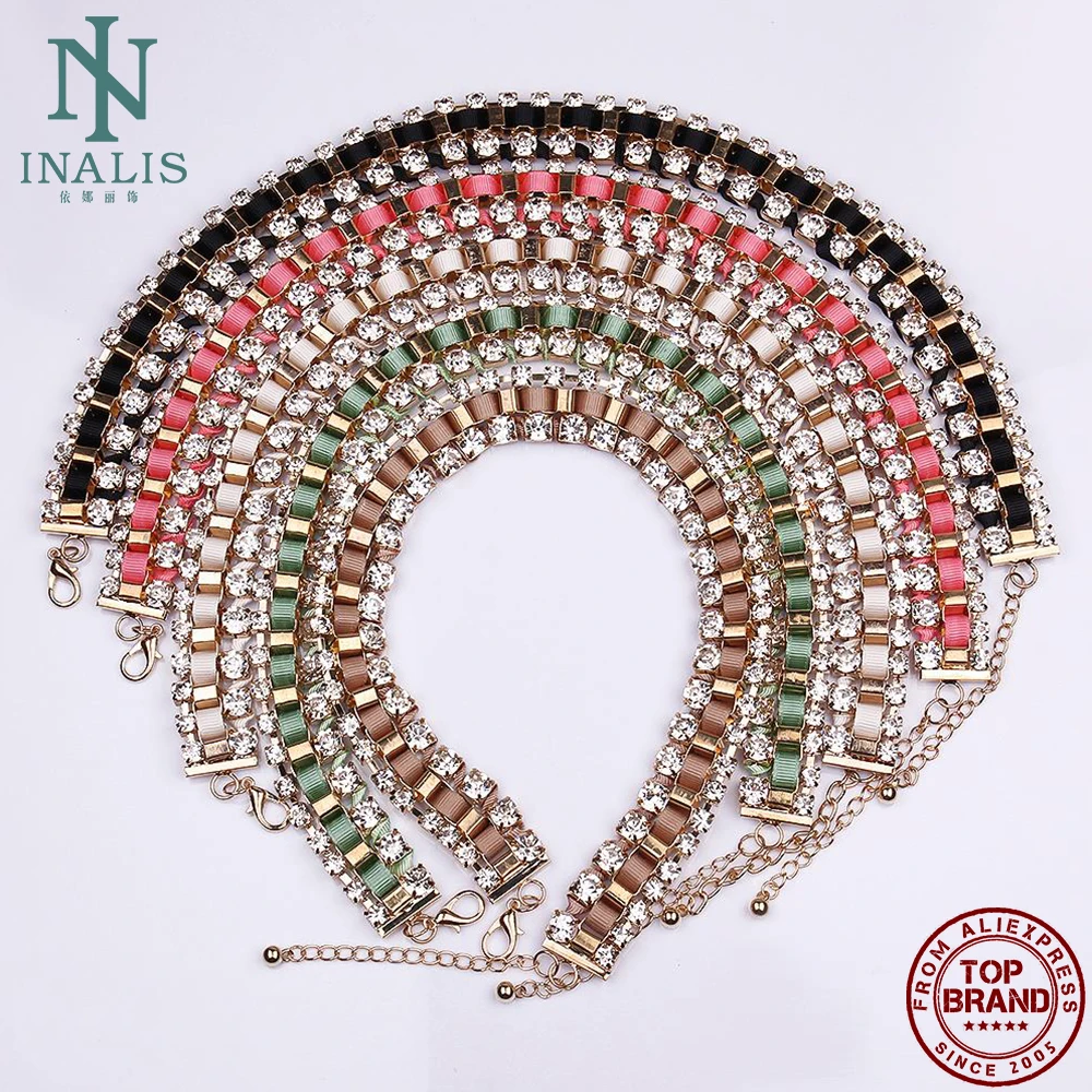 

INALIS Metal Necklaces For Women Various Rope Colors Available Geometric Cubic Zirconia First Choice For Fashion Girls Jewelry