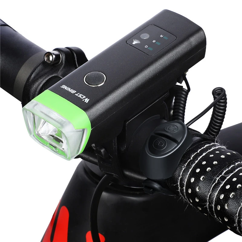 

Waterproof Aluminum Alloy Bicycle Headlight Horn Light Induction Mountain Bike Headlight USB Strong Light Bicycle Light