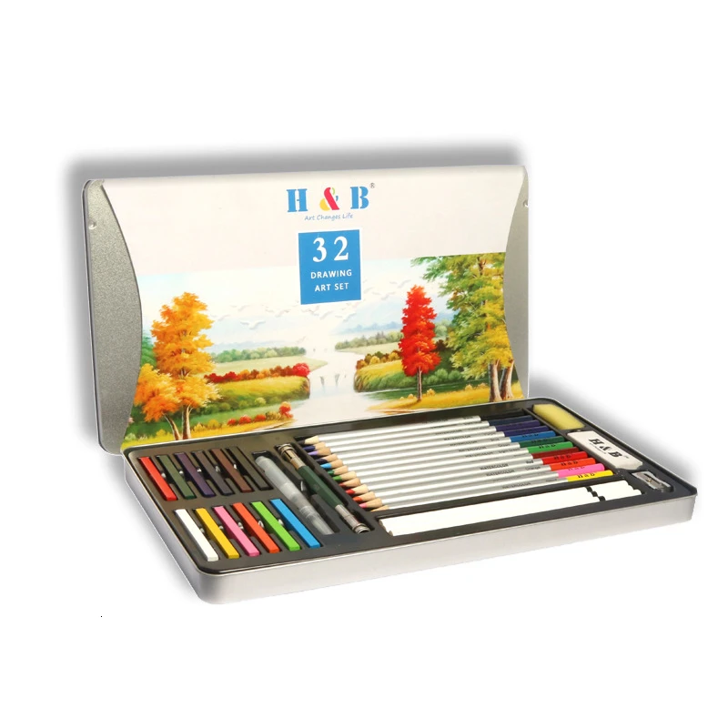 Набор цветных деревянных карандашей HB 32 Цвета s набор для рисования масляные