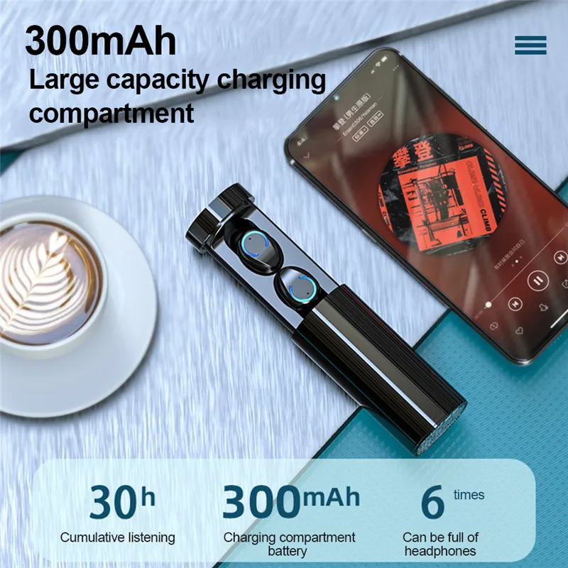 8D стерео шумоподавляющие беспроводные наушники TWS 5 0 Bluetooth светодиодный
