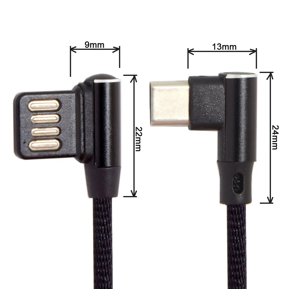 USB 2 0 Левый и правый угловой кабель для передачи данных 90 градусов в Type-C Φ 3 1 с