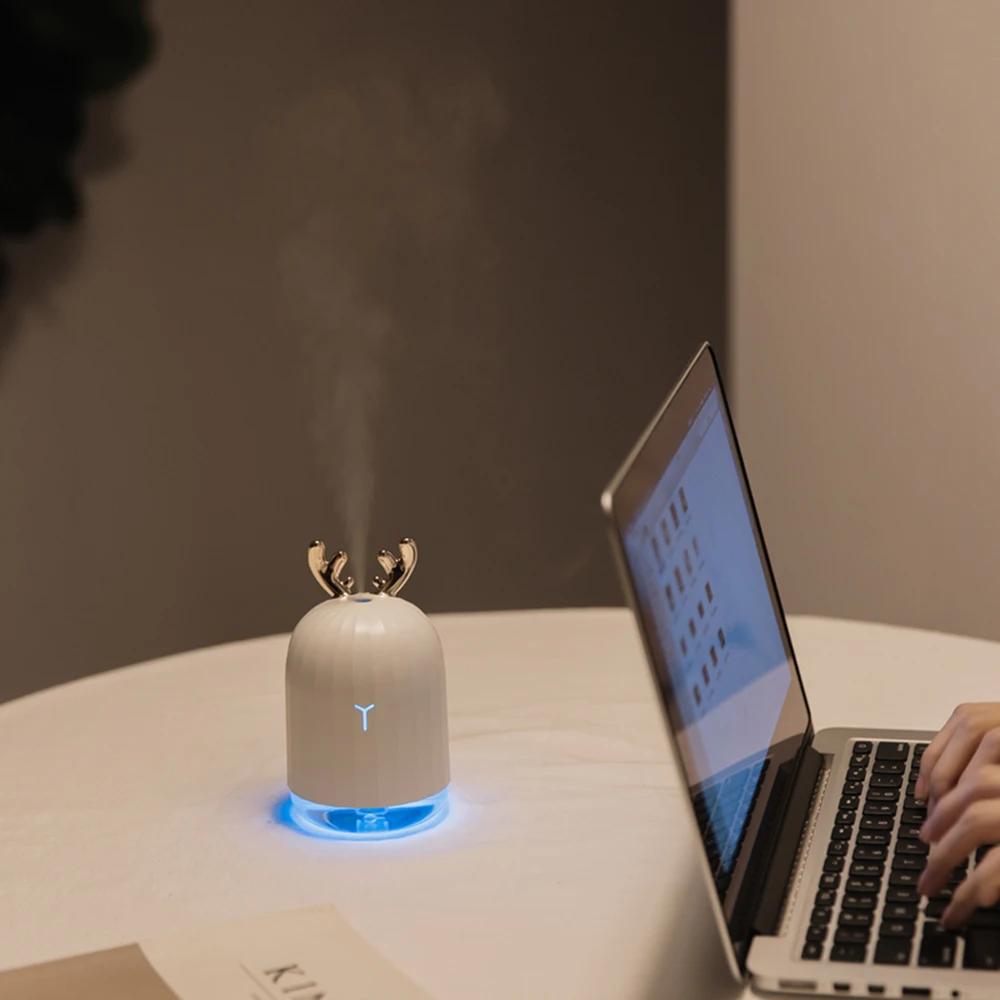 Фото Увлажнитель воздуха ультразвуковой, 220 мл, USB, с оленем, лосем, LED-светильник кой №5