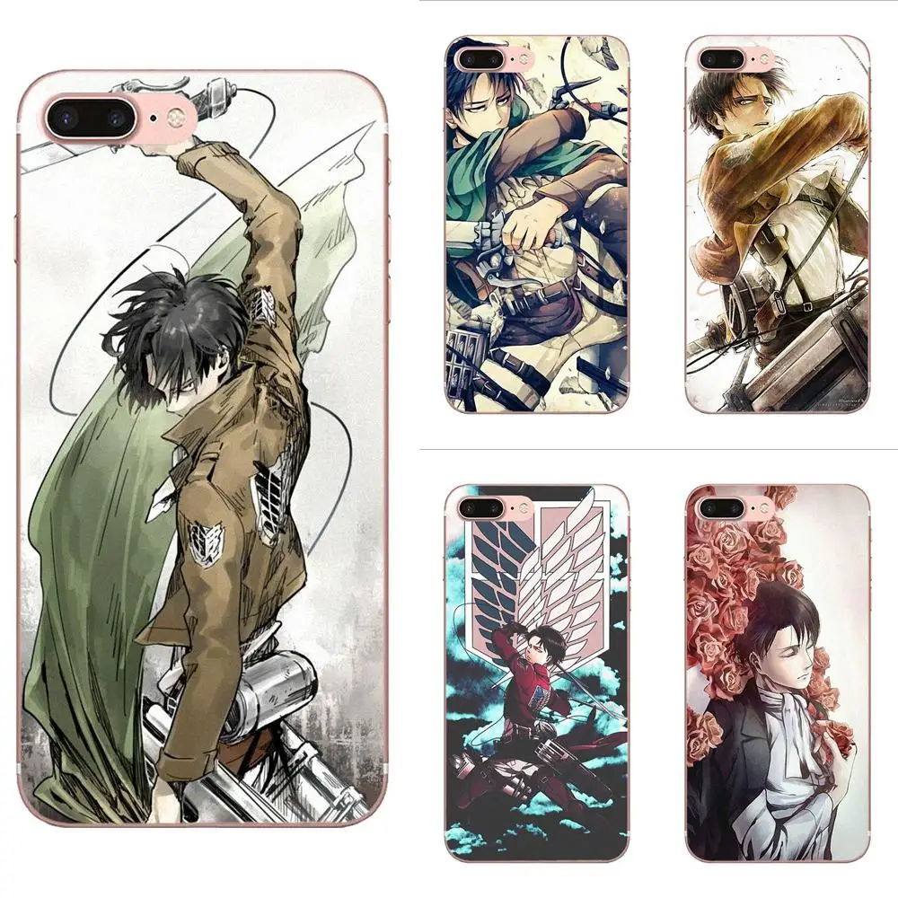 Роскошный чехол из ТПУ для Apple iPhone 4 4S 5 5C 5S SE SE2 6 6S 7 8 11 Plus Pro X XS Max XR Kyojin Attack On Titan Levi Anime