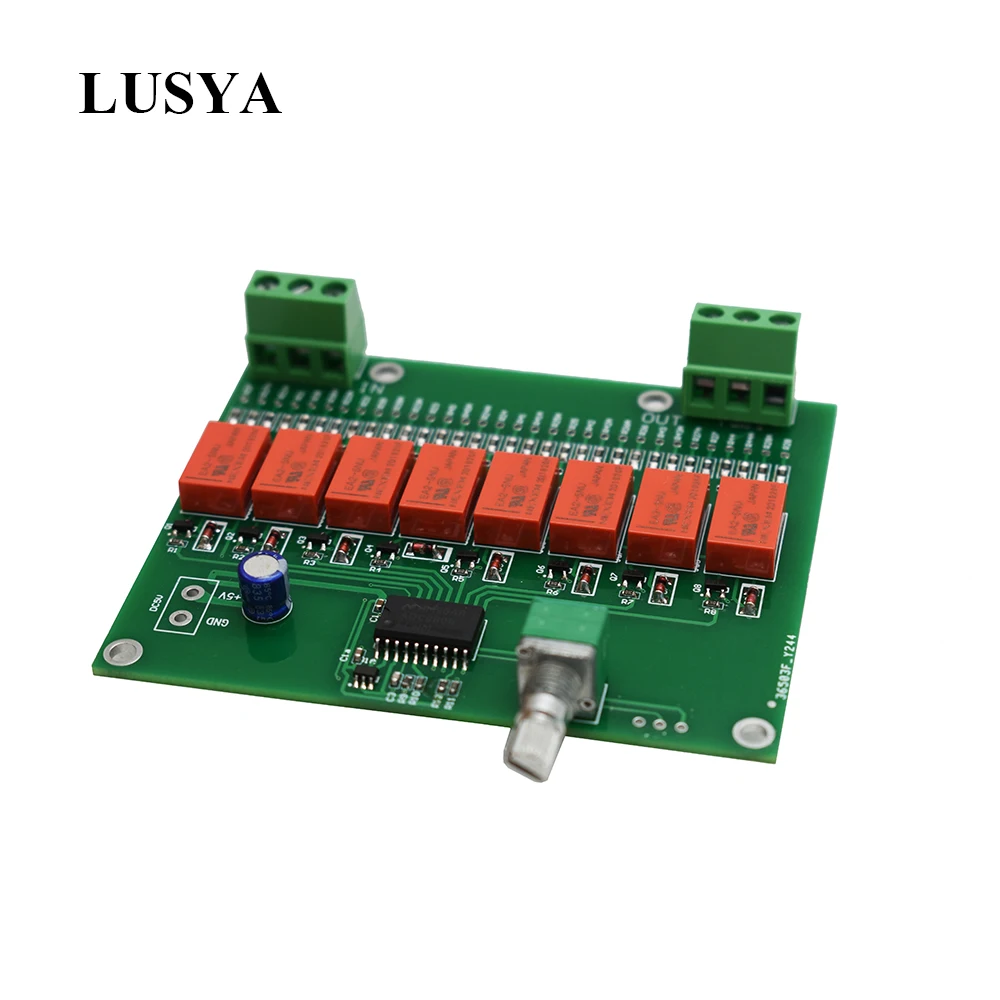 Lusya-Placa de control de volumen HIFI, placa de control de volumen de relé DC5V para amplificador DAC T1384