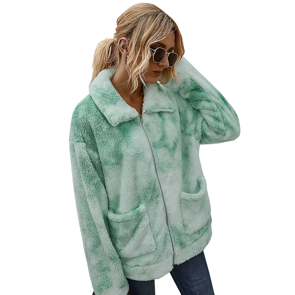 

Women's 2020 Winter Tie-Dye Furry Coat