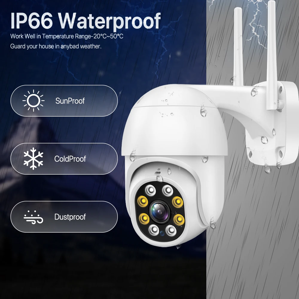 1080P Wifi IP камера наружная 5MP HD беспроводная видеонаблюдения PTZ H.265 iCSee