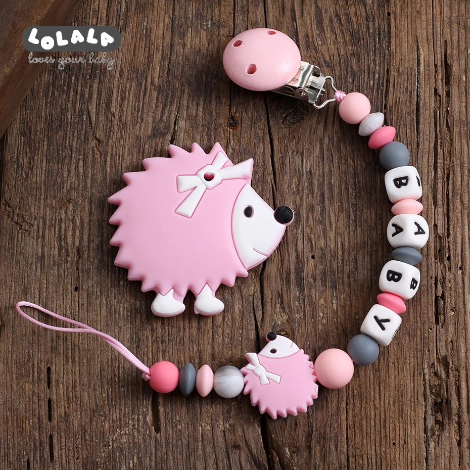 Персонализированный именной детская пустышка на цепочке с прищепкой застёжка