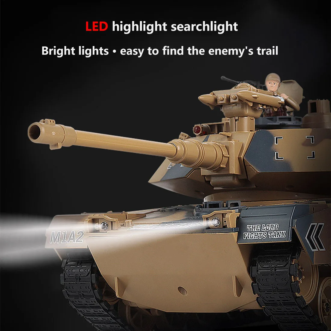 Лцф 1:18 2 4G американский M1A2 модель военного танка RC Battle Tank игрушка с Звук дыма