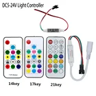 Мини 3key RF 14key 17key 21key светодиодные полосы пикселей DC5-24V светильник контроллер для WS2811 WS2812B SK6812 6803 с пультом дистанционного управления