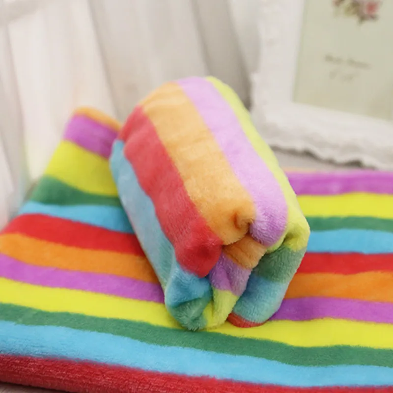 

Holapet Cute Warm Pet Bed Mat Cover Rainbow Coral Fleece Cat Dog Towel Soft Fleece Bed Blanket for Small Medium Large Dogs S M L