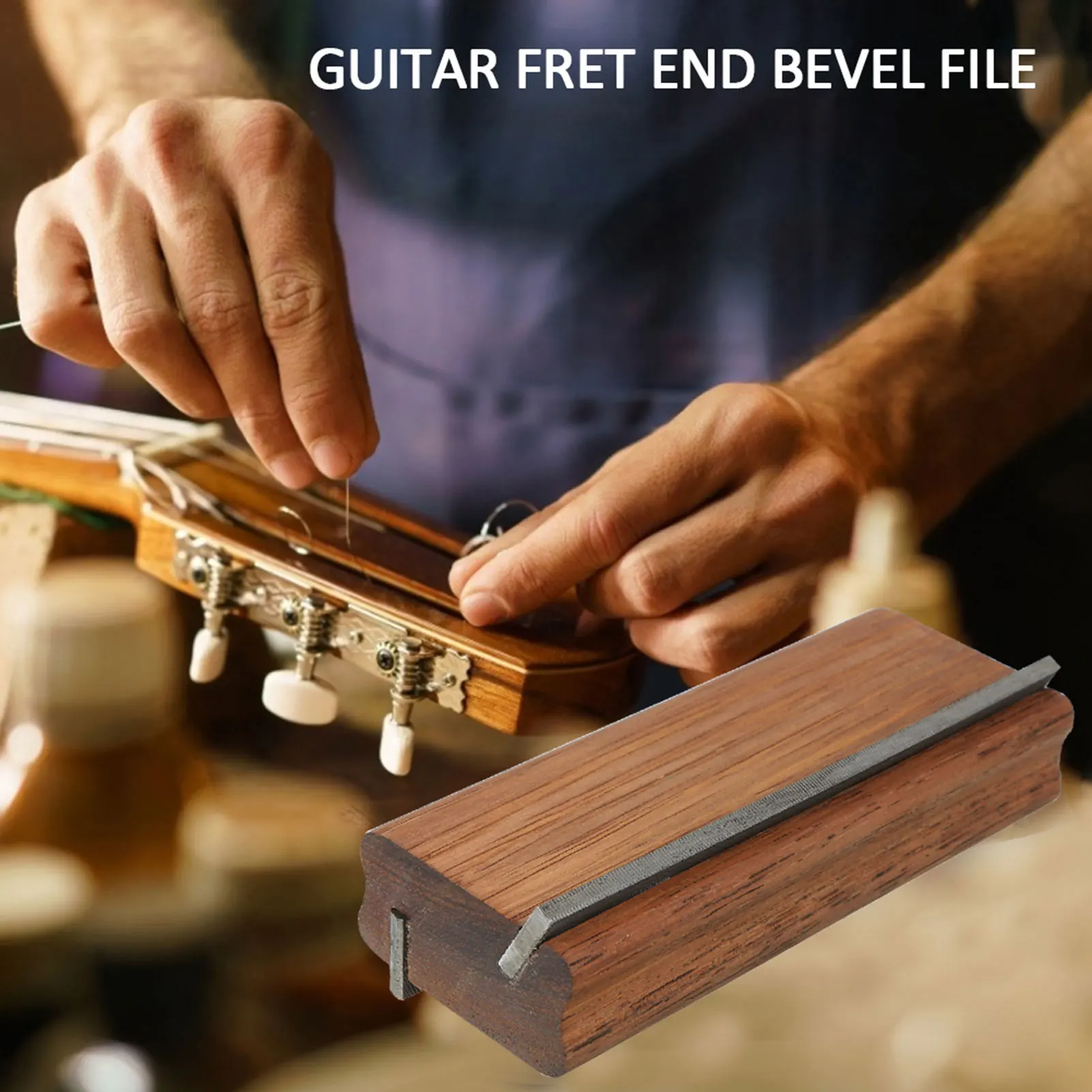 

Merbau Log Guitar Fret End Beveling File 35-Deg and 90-Deg Dual-use Fret End Bevel-Flush Files Tool Luthier File Tools