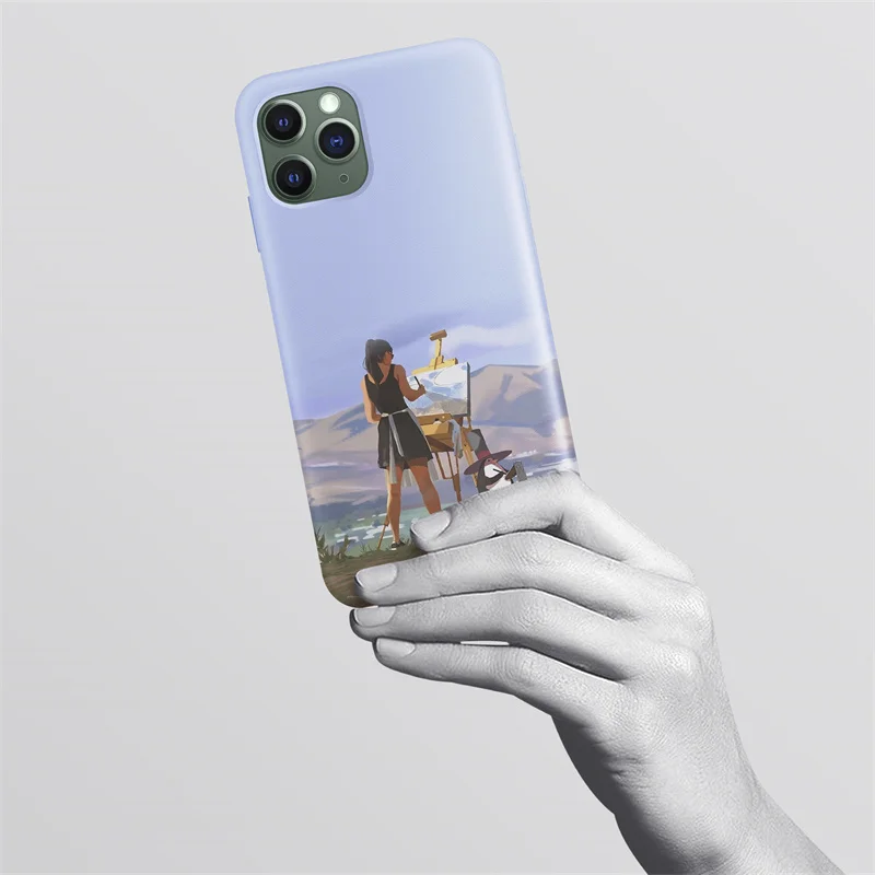 

Phone Case For iPhone 12 11 XS XR X Pro MAX 8 7 6S 6 Plus SE 2020 Cat Dog Cute Animals Color Painting Protective Shells Soft TPU