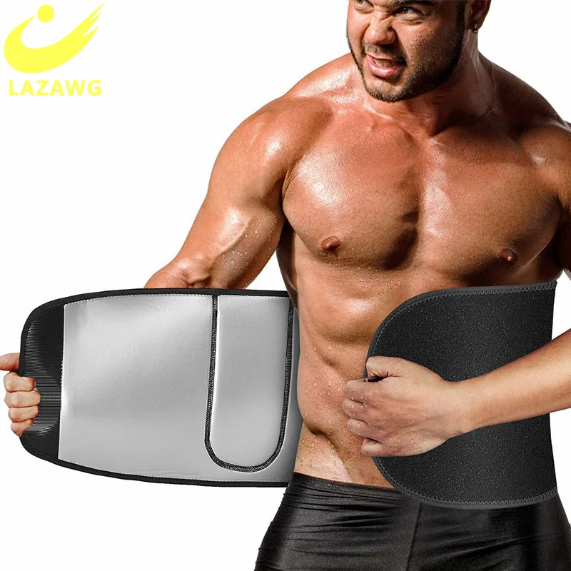 

LAZAWG Mens Waist Trainer Neoprene Body Shaper Sauna Sweat Belly Slimming Corsets Burner Workout Stomach Fitness Trimmer Belt