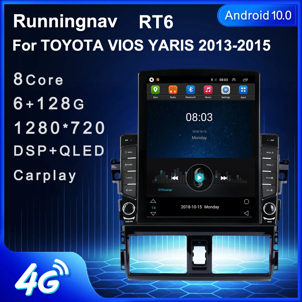 Автомагнитола Tesla 9 7 дюйма Android 10 1 для TOYOTA VIOS YARIS 2013 2014 2015 2 мультимедийный