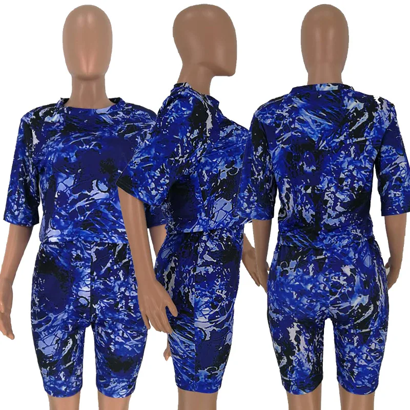 

Tie Dye Set Women 2020 Two Piece Summer Outfit Casual 2 Piece Tshirt Short Two Piece Set Women Ensemble Femme Conjuntos De Mujer