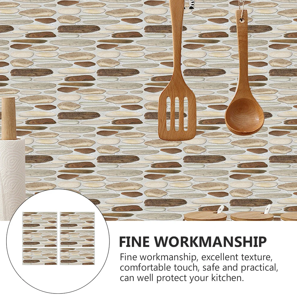 

6 Sheets Kitchen Oilproof Stickers Multi Function Wallpaper Decorative Stickers