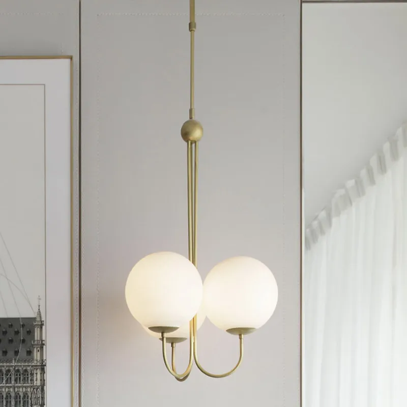 

Подвесной светильник угловой в скандинавском стиле, элегантный стеклянный светильник в форме шара, металлическая трубка, светильник тисты...