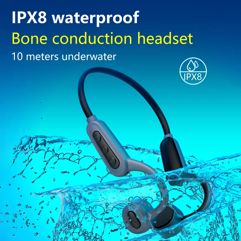 

Bluetooth-гарнитура Водонепроницаемая IPX8, 16 ГБ, MP3