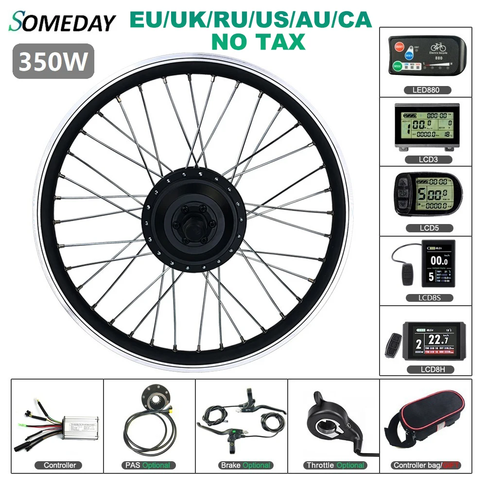 Preise EINES TAGES 36V 48V 350W Elektrische Fahrrad Conversion Kit 16 20 24 26 27,5 28 Zoll 700C Hinten Kassette Rad Hub Motor Für Ebike Kit