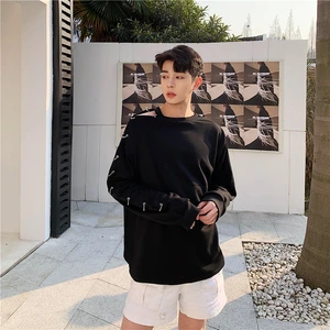 Повседневный пуловер с длинными рукавами и металлическим кольцом для мужчин и женщин, толстовка с капюшоном в стиле хип-хоп для пар, уличная одежда