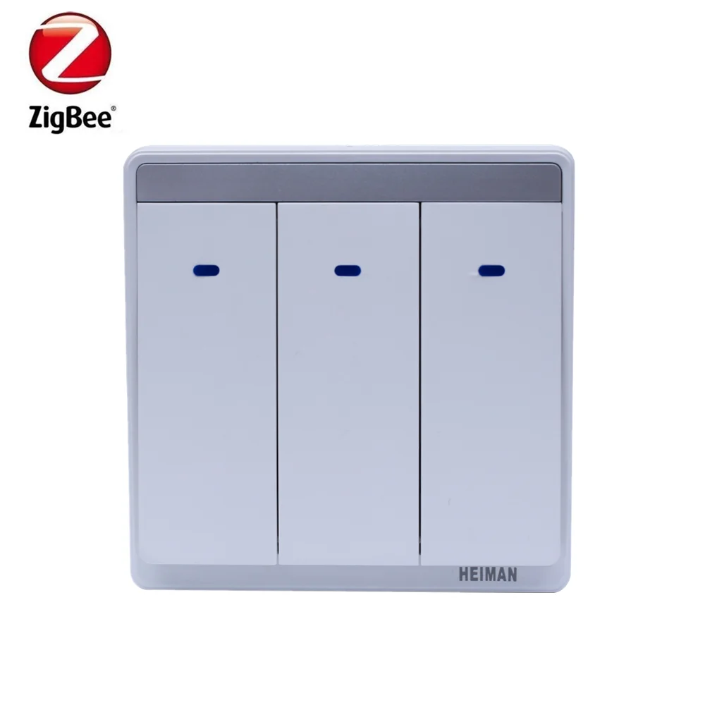 3 канальный настенный выключатель питания Zigbee для умного дома совместим со
