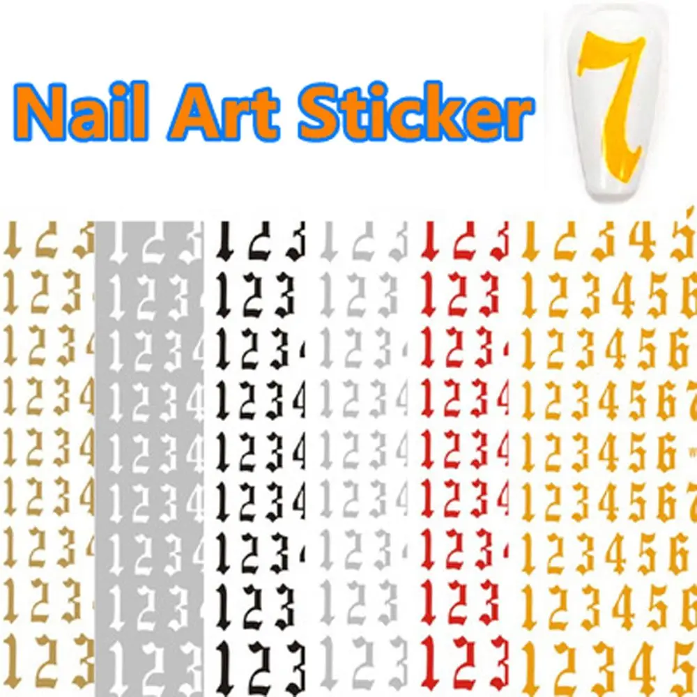 

3D Letters Arabic Numerals Nail Stickers Decoration Self-Adhesive DIY Design Nail Slider Applique Nail Tool Accessories